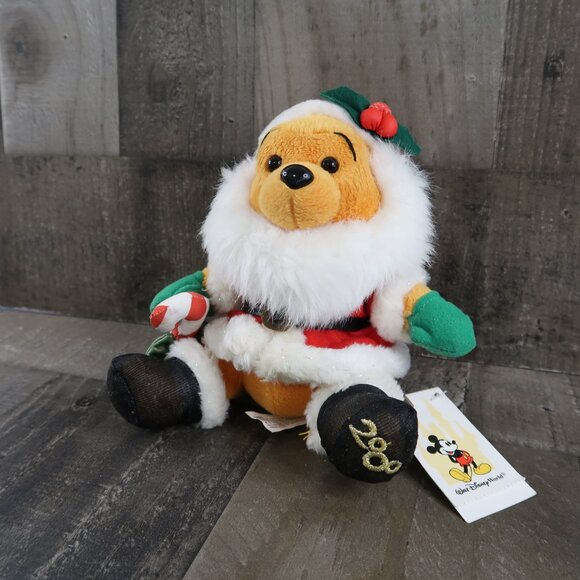 Disney Parks Winnie the Pooh Holiday Bean Plush Original Tags Small Christmas - Picture 2 of 10